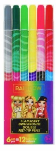 FLAMASTRY DWUSTRONNE RAINBOW 6SZT. 12K