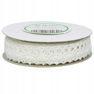 WSTĄŻKA KORONKOWA BAWEŁNIANA 4,5M x 17MM BIAŁA FS103-02