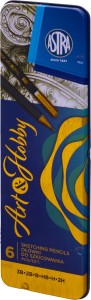 OŁÓWKI DO SZICOWANIA ART&HOBBY W METALOWYM PUDEŁKU ZESTAW 6SZT.