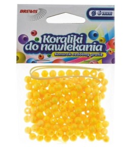KORALIKI PLASTIKOWE ŻÓŁTE 6MM 16G K6-2