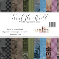 TRAVEL THE WORLD ZESTAW PAPIERÓW DO SCRAPBOOKINGU 15X15CM 